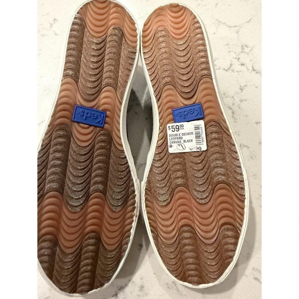 Keds Double Decker Leopard/Jaguar Print‎ W7 Canvas Slip-on